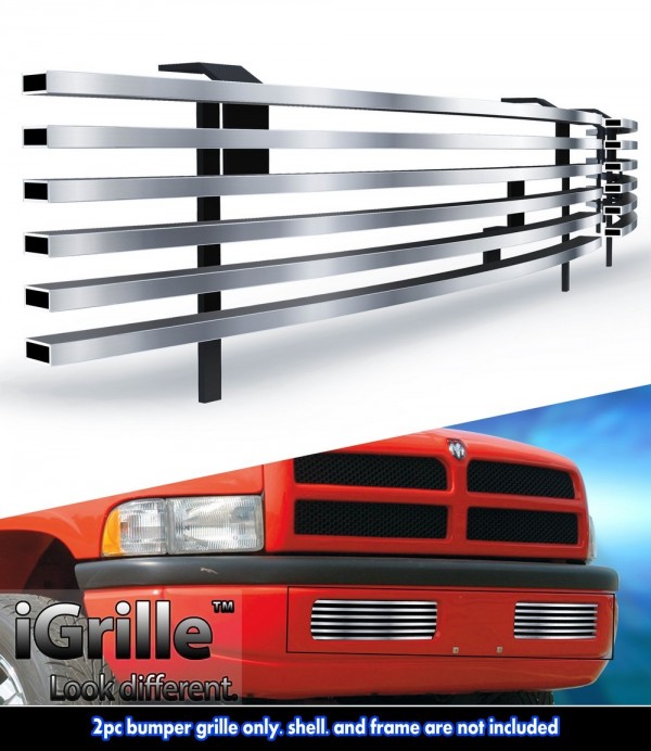 Stainless Billet Bumper Grille Inserts 94-01 Dodge Ram Non Sport